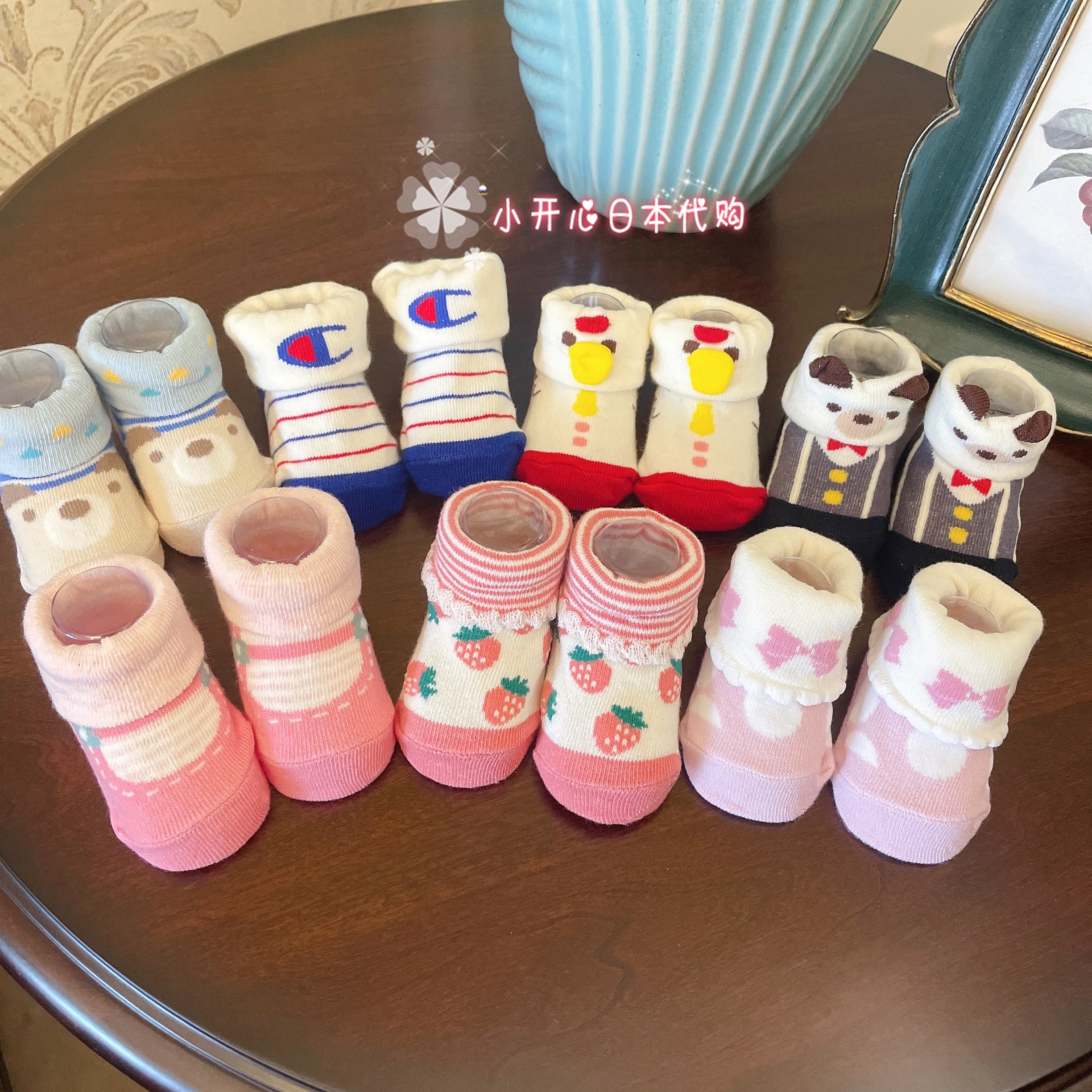 Spot Japan native birthday newborn male and female baby socks 7-9cm solid single double 0-2 months
