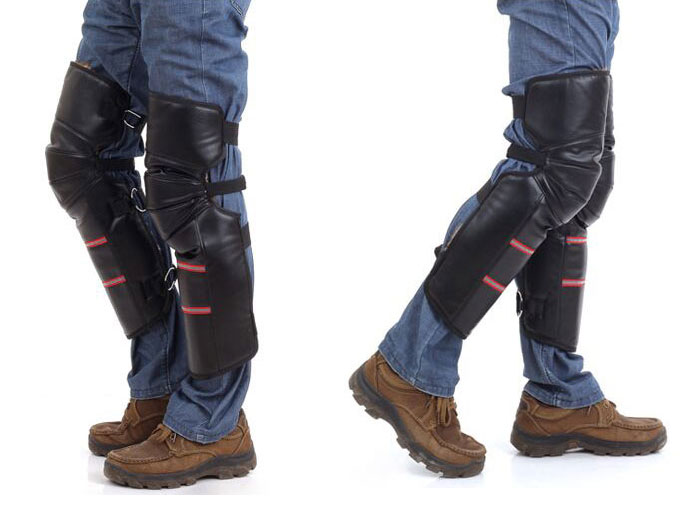 Electric vehicle knee pads motorcycle knee pads winter riding leg pads windproof warm leather knee pads men's and women's knee pads