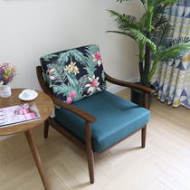 Customized dark green printing European high-density sponge cushion solid wood sofa cushion cover all-inclusive fabric sofa cover