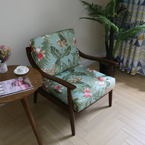 Custom-made pastoral style high-density sponge cushion removable and washable solid wood sofa cushion cover all-inclusive fabric sofa cover