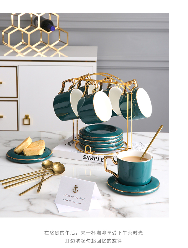 The see light coffee cup suit modern key-2 luxury home small European - style key-2 luxury English afternoon tea tea cups and saucers ceramic cup