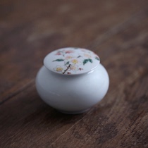 Mansuo) flower hand-painted underglaze colorful creative tea warehouse ceramic tea can tea accessories customization