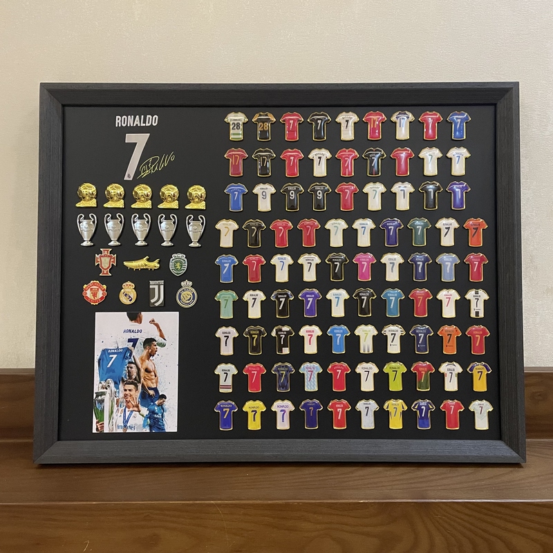Messi, Ronaldo, Mbappe Jersey Badge Photo Frame Valentine's Day Gift for Boyfriend's Birthday, Haaland Gift