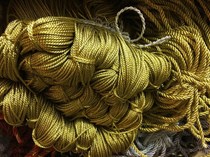 Three-strand gold rope golden onion rope three-strand gold wire torsion rope three-strand gold rope gold rope decorative packaging rope 90 meters