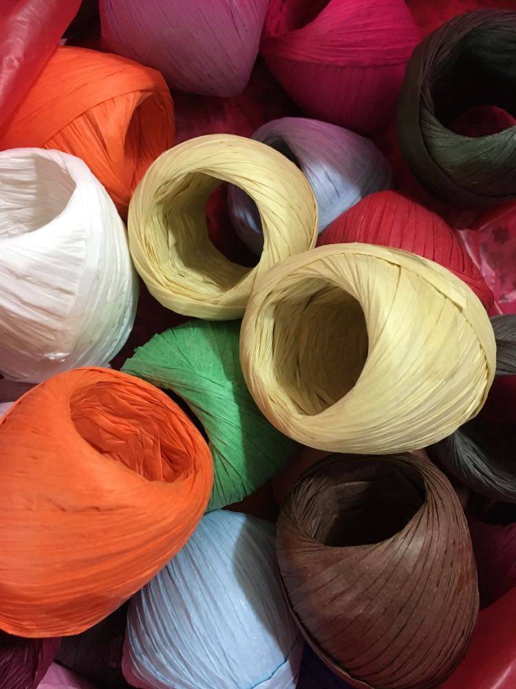 Colored flat paper rope specialty bundled packaging rope Lala grass paper rope paper twisted rope hand-woven paper rope decoration 16 meters