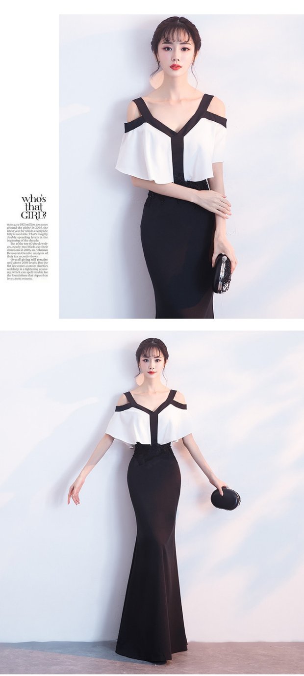 Buổi tối ăn mặc 2018 mùa hè mới Hàn Quốc phụ nữ off-the-vai eo váy dài thấp cắt backless slim dress đầm công sở 2020