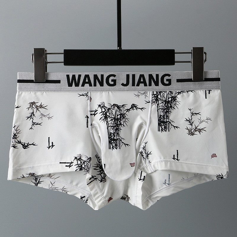 Men's ice wire underpants-confusing gun-type separation quadruple elephant nose JJ suite Studio two rooms breathable flat pants