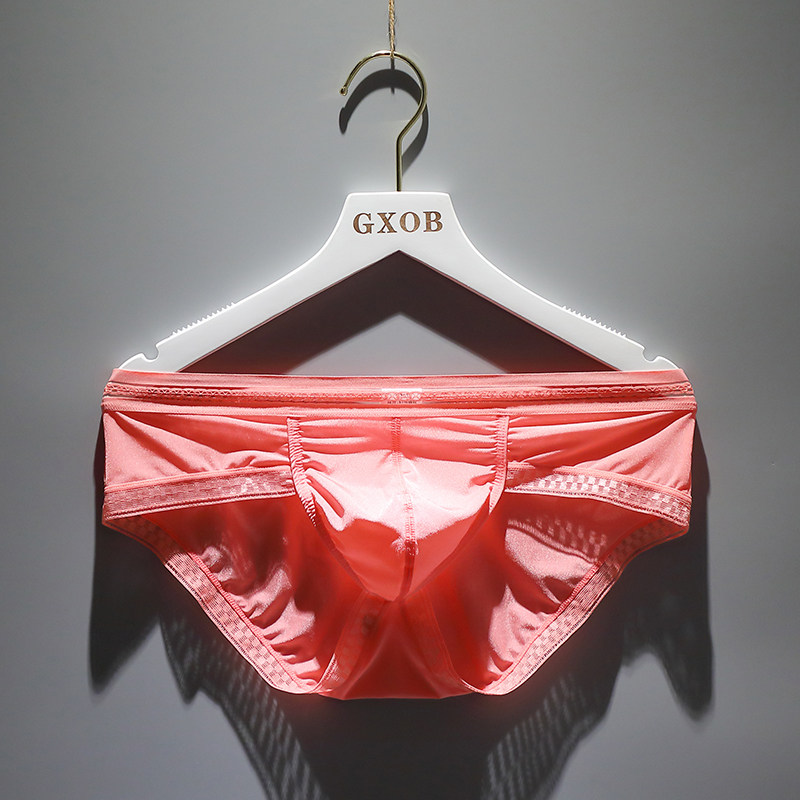 3 pairs of glacial triangles puzzled transparent lace lace ultra - thin breathable silk summer tide U convex underwear men