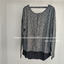 Foreign trade original single autumn and winter womens fake two-piece stitching Chiffon round neck halter sports running pullover sweater T-shirt blouse