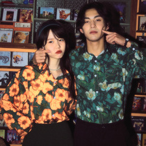 Jiunioballao ALOHA Hawaiian couple long-sleeved floral shirt #try hard come on just fool me