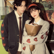 Wine balls ALOHA retro couple suit jacket # Evening star is like your eyes killing and setting fire