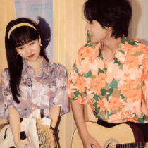 Jiunioballao ALOHA Hawaiian couple short-sleeved floral shirt #how can I fall in love with you Im asking myself