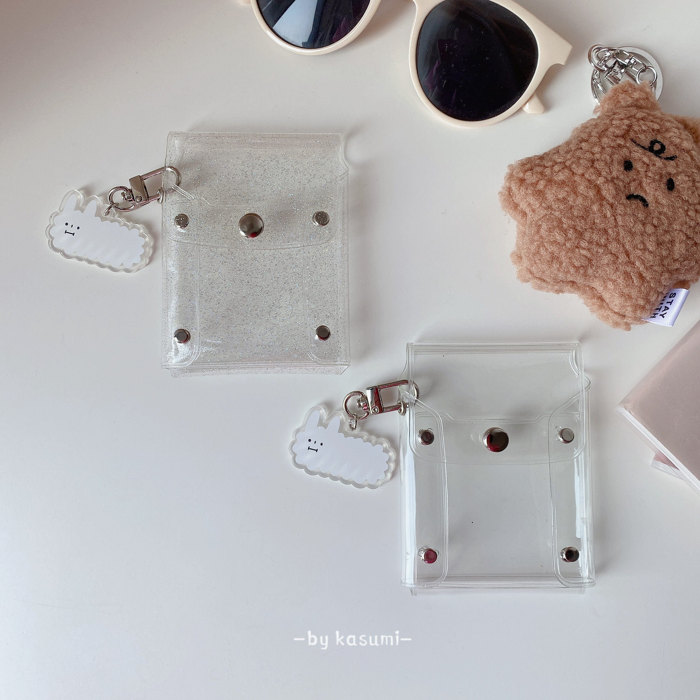 kasumi original small milk sheep pendant transparent waterproof documents cover photo of the bus meal card headphones of the bus 