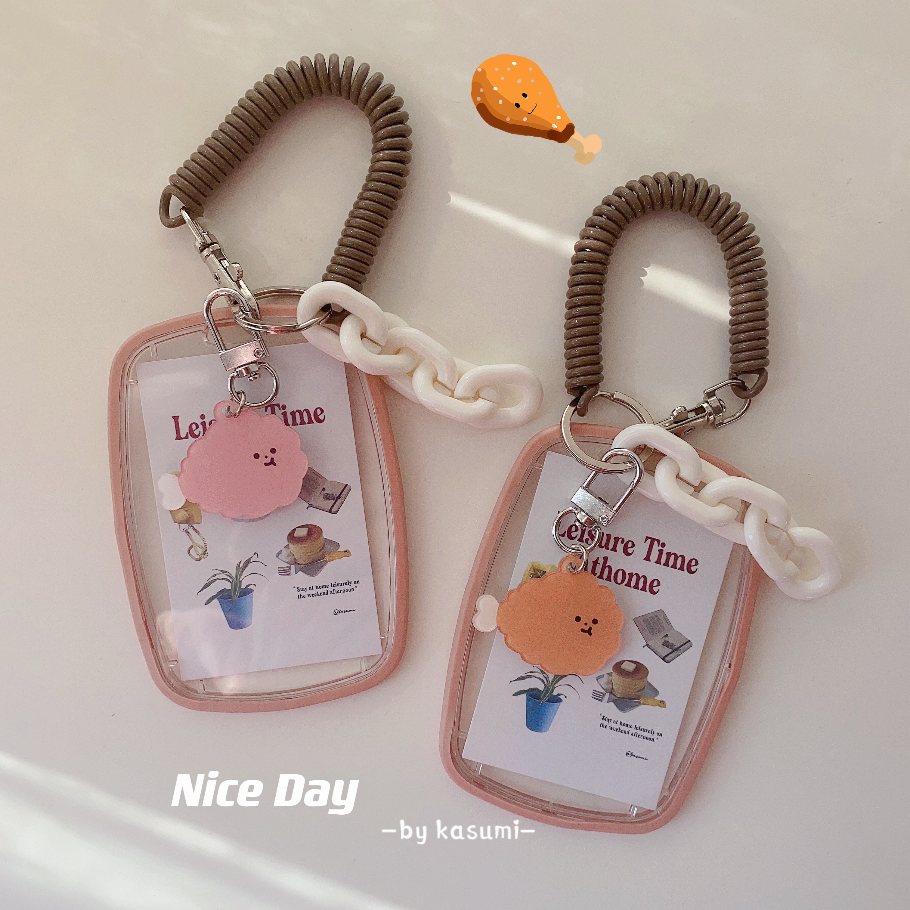 Original chicken leg transparent sleeve key button Acrylic Bus Entrance Control Meal Card Pursuit Star Campus Card Documents card sleeve 