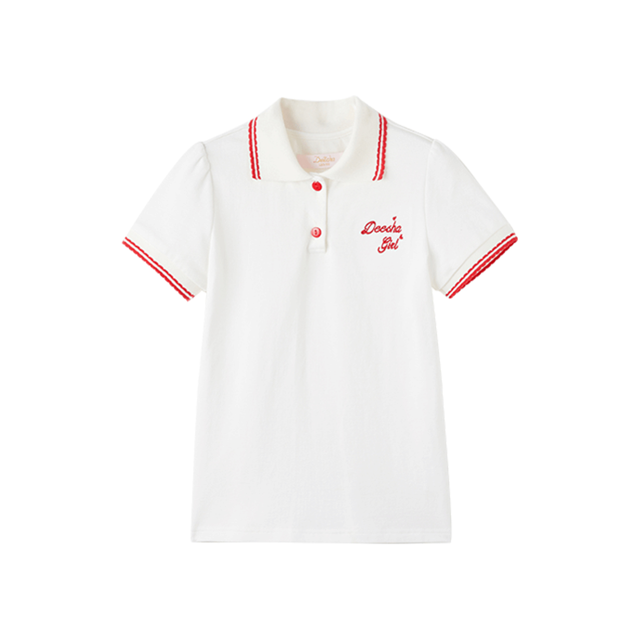 Desa cô gái t-shirt mùa hè váy chính thức hàng đầu của trẻ em POLO khí áo baby công chúa áo sọc Disa trẻ em trang phục.