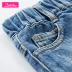 Cô gái Desa Quần short denim Mùa hè quần trẻ em Quần chân Fringe Fashion Jeans - Quần jean