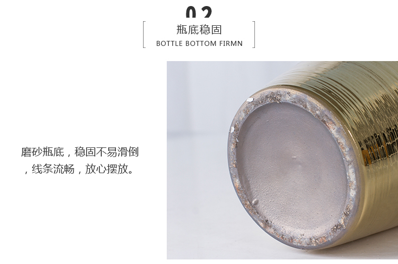 Jingdezhen European golden vase flower arrangement sitting room home decoration ceramic bottle of table wine porch place home