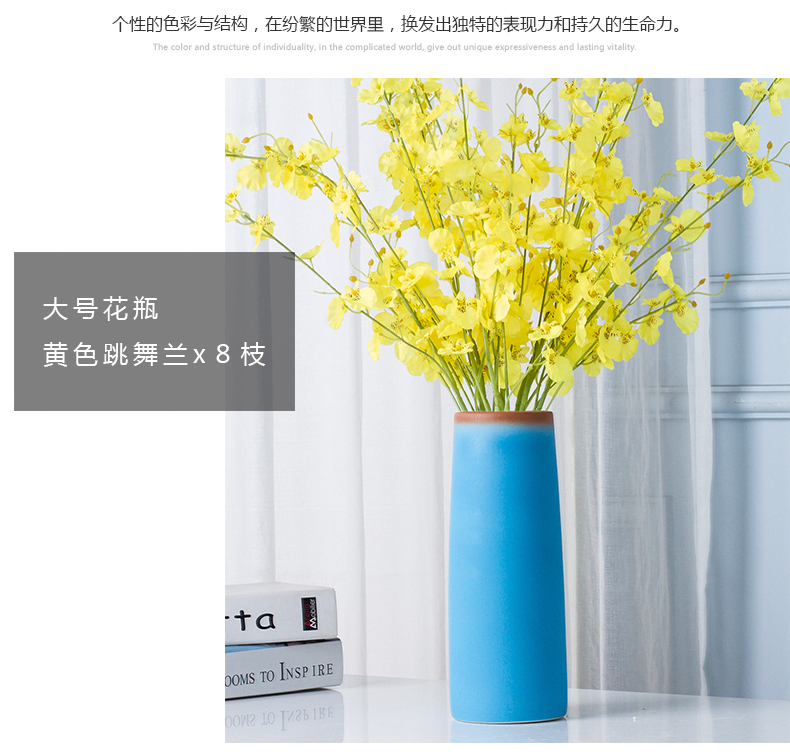 Jingdezhen boreal Europe style furnishing articles contracted wind blue vase sitting room tea table desktop flower vase vase