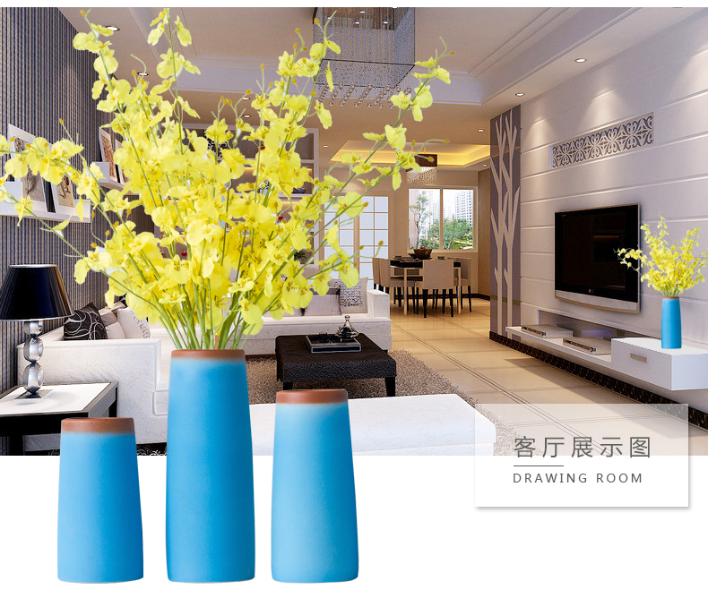 Jingdezhen boreal Europe style furnishing articles contracted wind blue vase sitting room tea table desktop flower vase vase