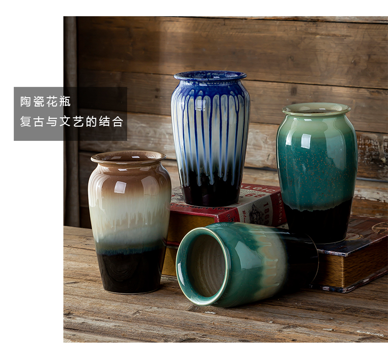 Jingdezhen new I and contracted glazed ceramic floret bottle furnishing articles sitting room study hydroponic potted flower decoration