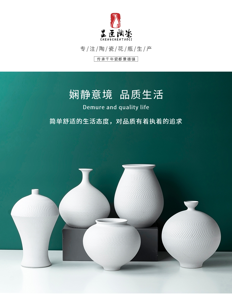 The new modern Chinese style manual cutter biscuit firing creative vase furnishing articles sitting room between example custom ceramic decoration