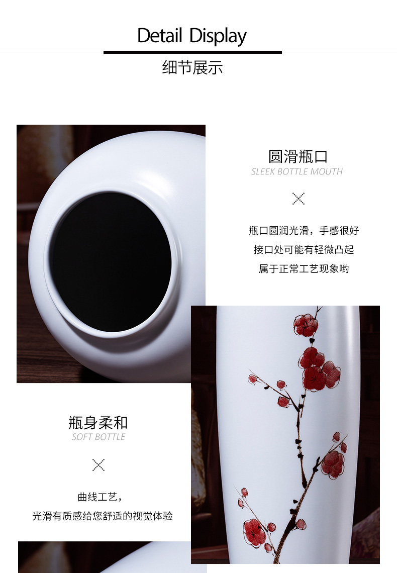 Jingdezhen ceramic vase furnishing articles sitting room bedroom office office table of porch is the white antique bottles of tea table