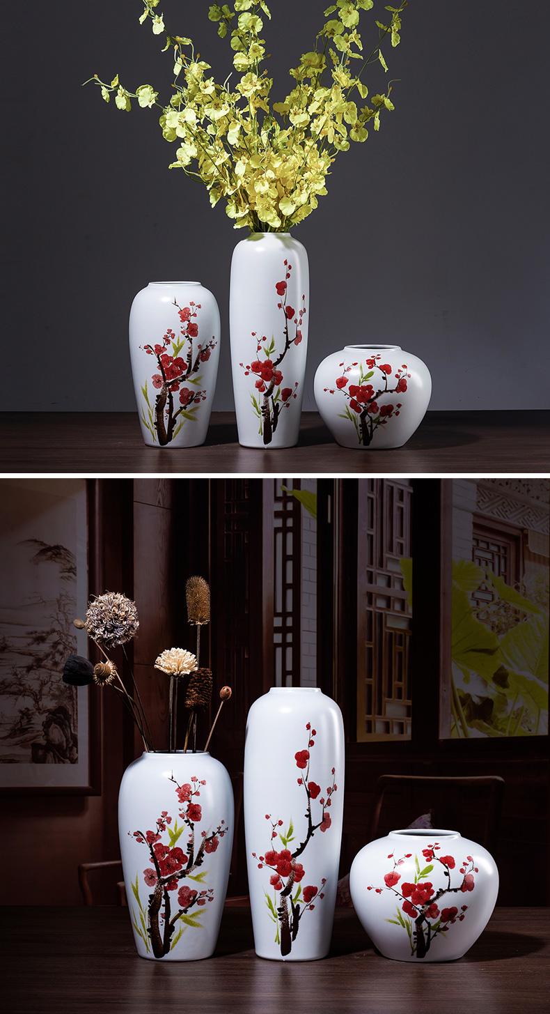 Jingdezhen ceramic vase furnishing articles sitting room bedroom office office table, tea table porch the white dried flower bottle