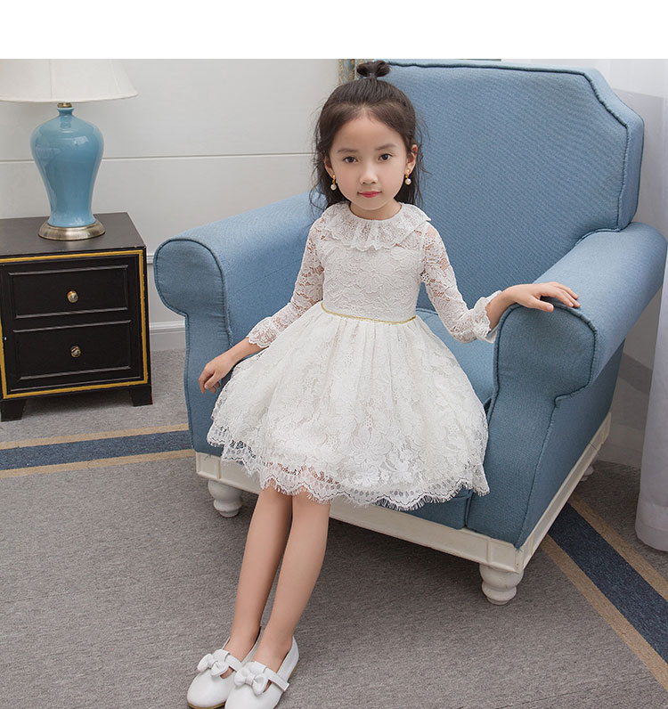 Váy bé gái dài tay 2019 mới cho bé công chúa Hàn Quốc Váy ngoại váy ren bé gái đầm be gái 9 tuổi