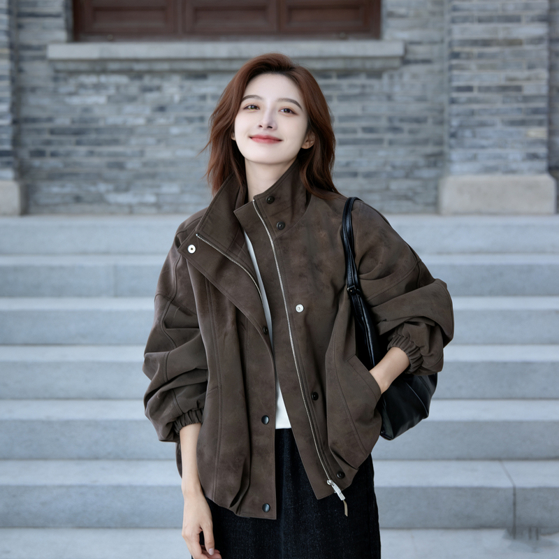 American Retro Style Super Stylish Pu Leather Jacket for Women 2026 Spring and Autumn New High-End Cool Casual Jacket Top