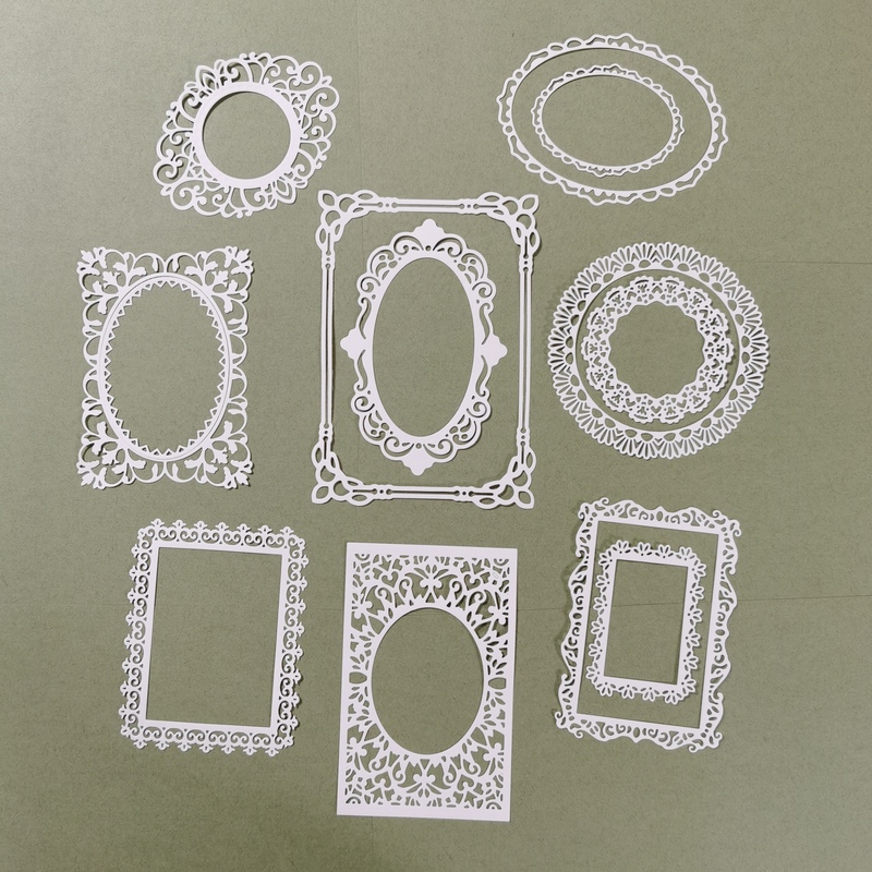 12 Types of Lace Border Journal Decoration Materials, Photo Frame Backgrounds, Scrapbook French Vintage Hollow-Out Salt-Style Ins