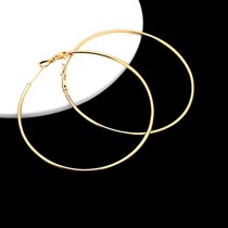 Gold  Big Large Round Hoop Earrings Fin
