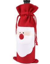 Merry Xmas Santa Claus Wine Bottle Cover Christmas Dinner Pa