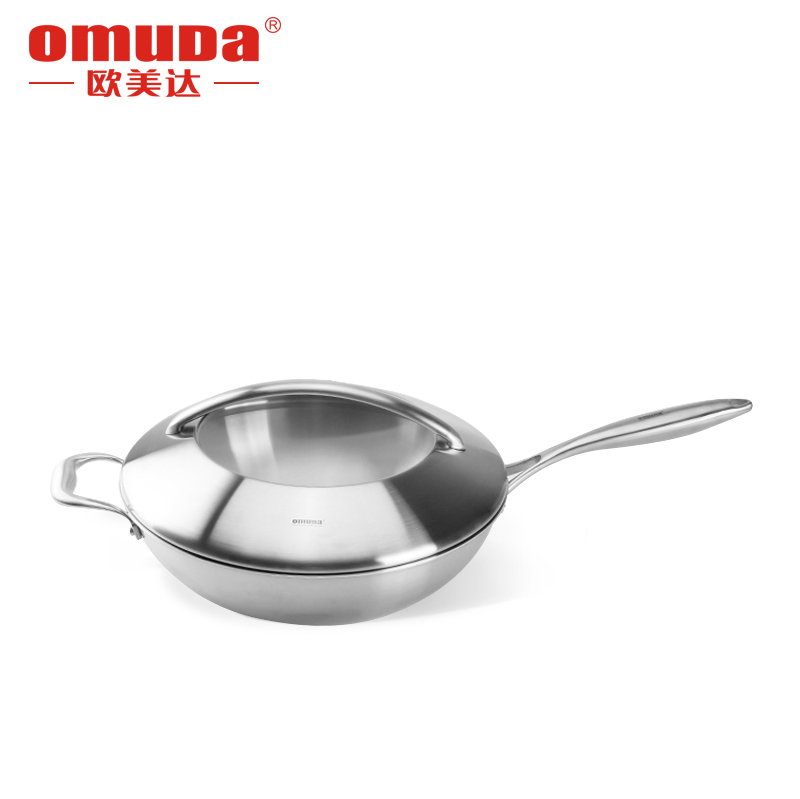 Europe and the United States up to 304 stainless steel wok uncoated physical non-stick smoke-free pot induction cooker universal 30cm
