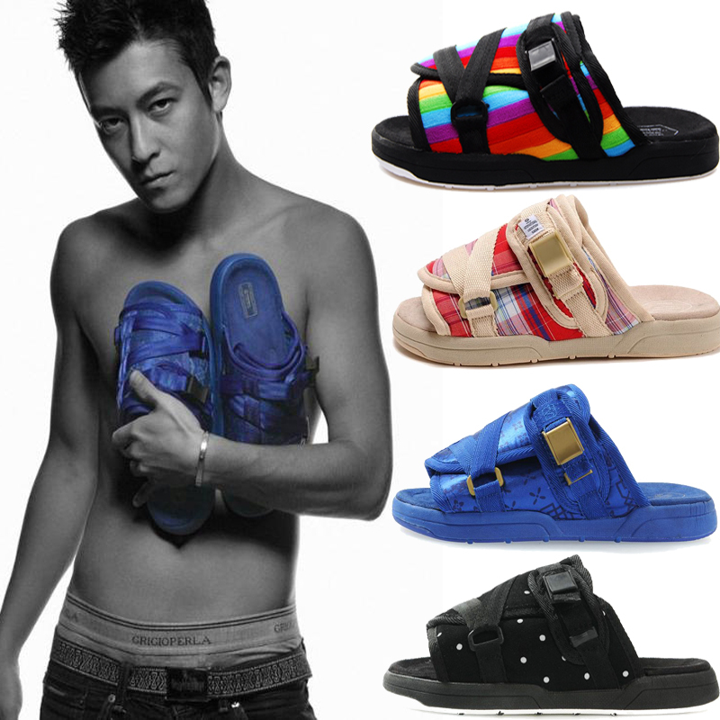 Summer Chen Guanxi Visvim Slippers Men's Trendy Couple Fashion Sandals Women's Casual Beach Flip Flops Outdoor