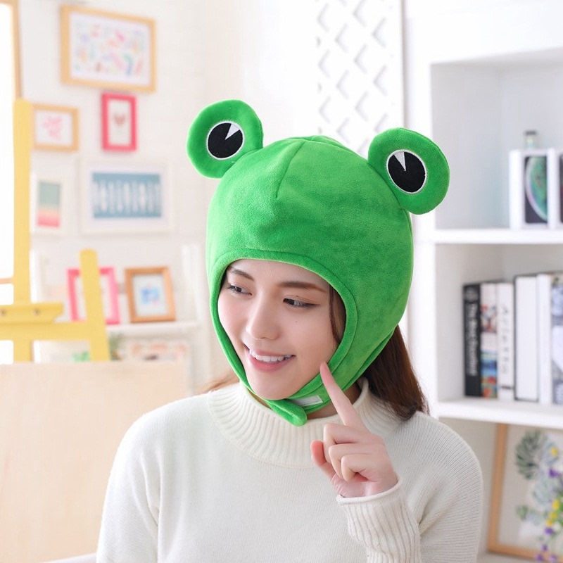 Cartoon Ear Frog Plush Hat Animal Pufferfish Cute Costume Cosplay Funny Party Photo Props Performance Props