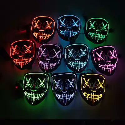 V vendetta Luminous Mask el sew fork eye mask Halloween horror scary death led party props