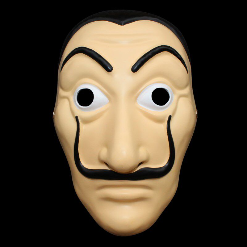 Paper money house Dali mask cos Halloween horror Spain casa de papel resin mask house of cards