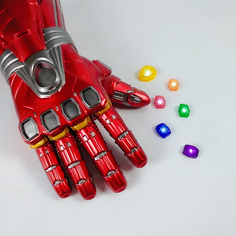 Steel Glow Gloves Reunion 4 Glowing Infinity Thanos Gloves Wearable Gem Removable Iron Arm Man