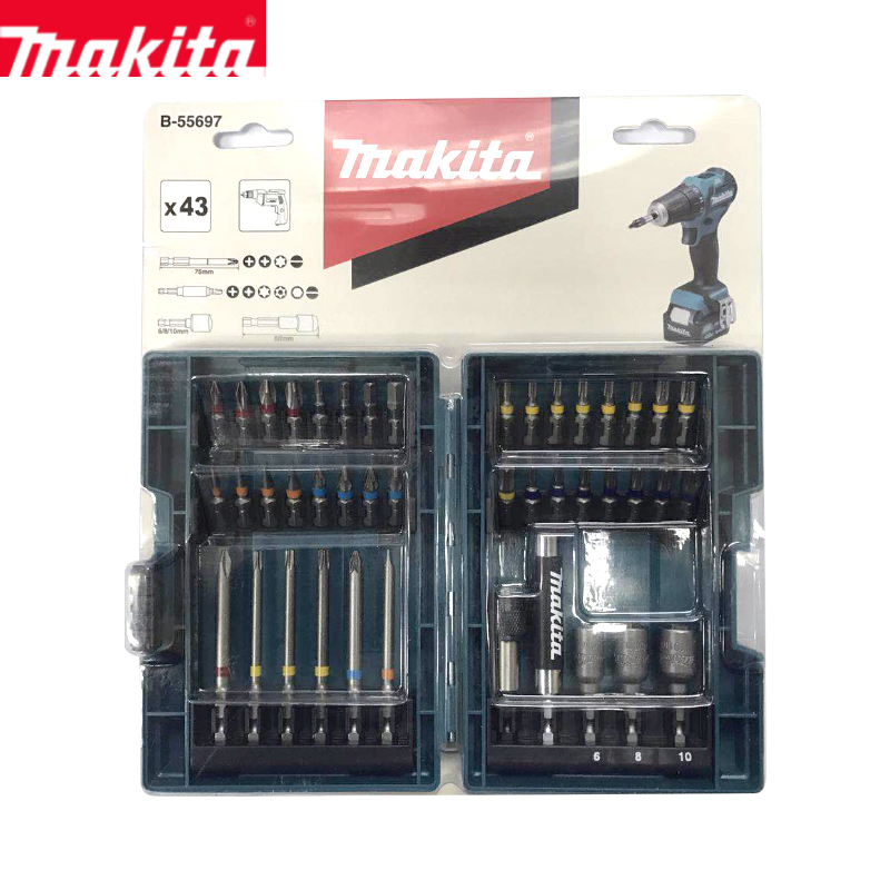 Makita pasta electric drill with electric screwdriver batch head 43 pieces of suit inner hexagonal cross plum DTD171