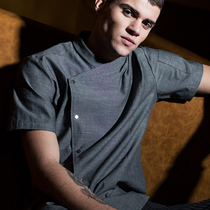 Chef suit three-point sleeve Western restaurant back kitchen short sleeve Japanese kitchen clothes custom chef overalls Chef male