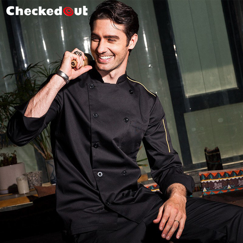 Long-sleeved chef clothes men's autumn and winter clothes dining room kitchen tooling baking clothes hotel chef clothes custom LOGO