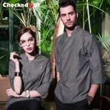 Шеф -повар с семью точками рукава обслуживание мужского и женского отеля кухонная одежда западного ресторана Шеф -повар шеф -повар