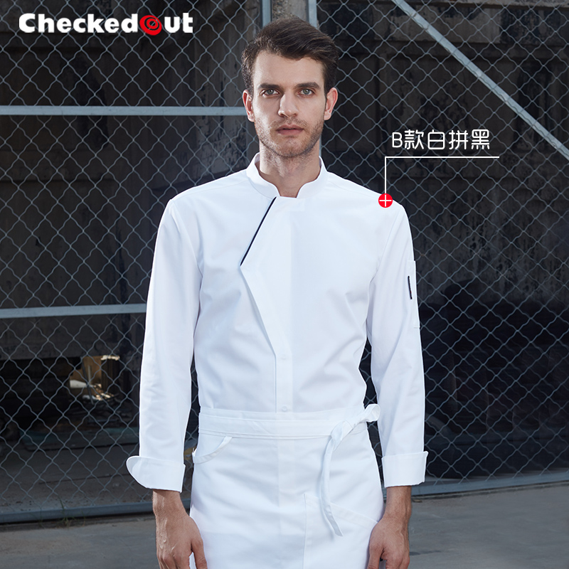 Chef của workclothes nam quần áo ngắn tay mùa hè bếp tùy chỉnh nướng phương Tây nhà hàng bảo hộ lao thở quần áo đầu bếp tay áo dài