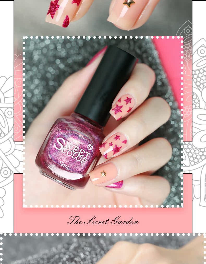 Sweet Color Secret Garden Sở Summer Net Red Không độc hại Tẩy tế bào chết cho nữ Ba Lan - Sơn móng tay / Móng tay và móng chân nail đỏ rượu