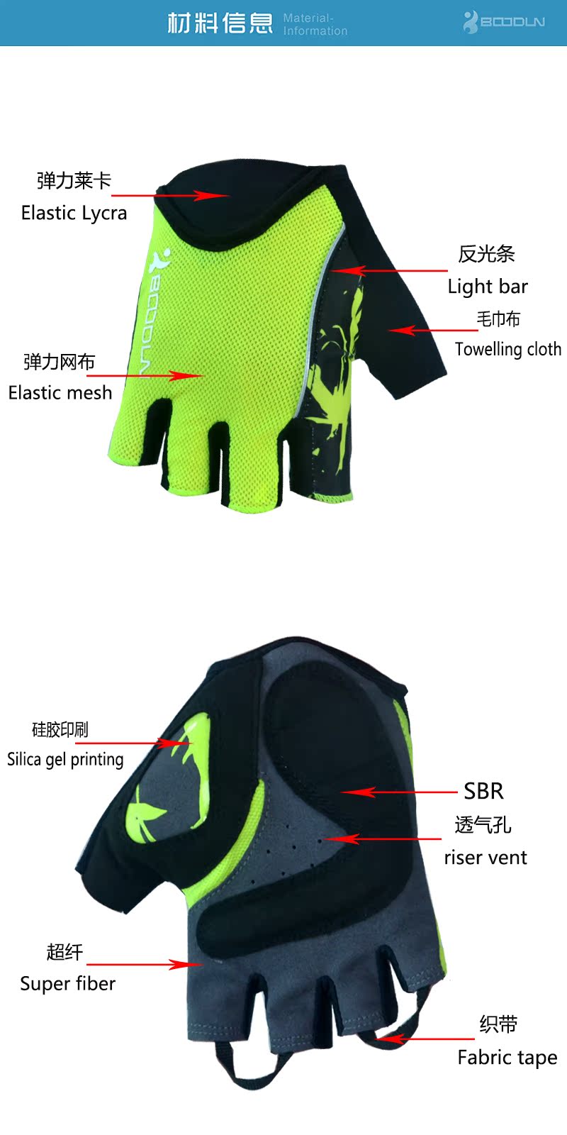 Gants de cyclisme mixte BOODUN - Ref 2255546 Image 17
