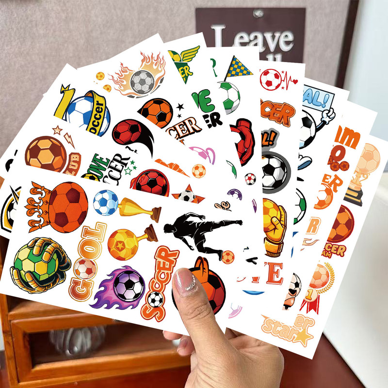 Super League Cartoon Football Tattoo Stickers Waterproof Party Gifts World Cup Peripheral Support Children's Temporary Tattoo Stickers