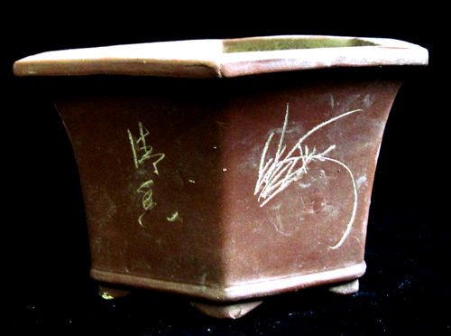 Cũ màu tím cát lục giác chậu hoa số 1. Old chậu hoa Wenge lưu vực. Calamus chậu hoa mini bonsai nồi SF mail miễn phí ấm đất