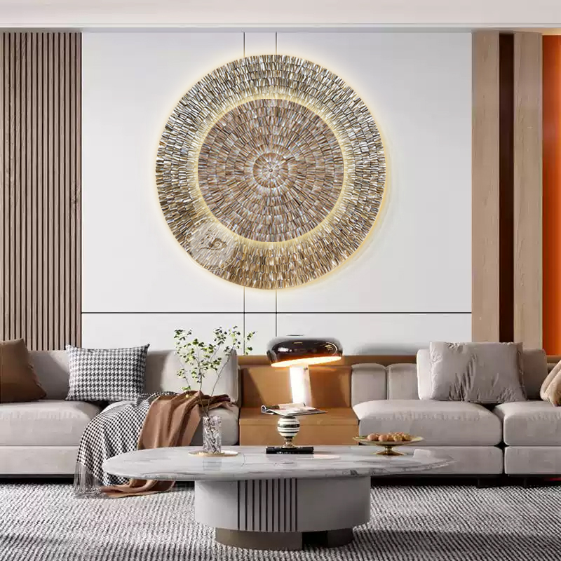 Modern Entrance Led Light Painting, Handmade Three-Dimensional Shell Decorative Painting, Circular Corridor Aisle Physical Painting, Living Room Wall Painting Modern Entrance Led Light Painting, Handmade Three-Dimensional Shell Decorative Painting, Circular Corridor Aisle Physical Painting, Living Room Wall Painting