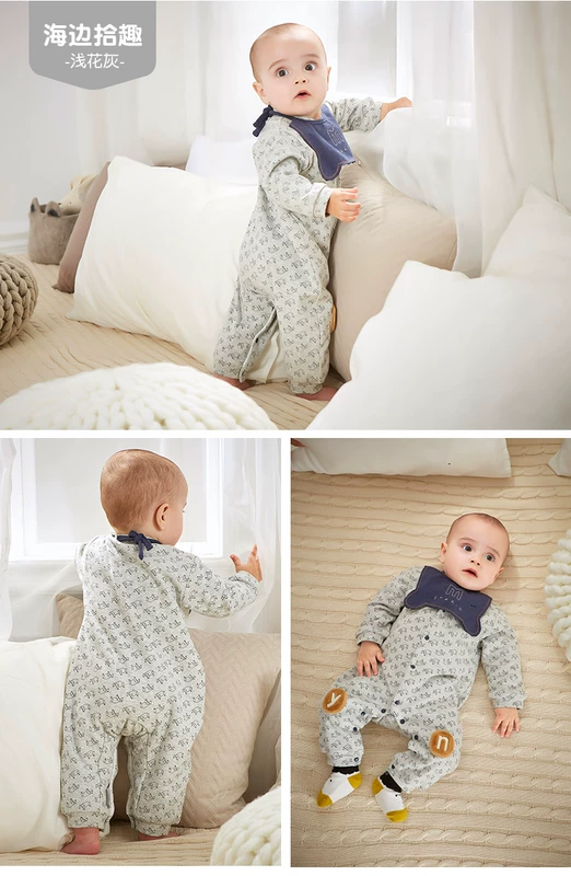 瑁 恩 2018 mùa xuân và mùa thu nam bé sơ sinh bé trai quần áo leo núi đôi quần áo cotton ra quần áo bộ body bé gái đáng yêu