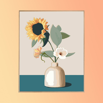 (Bloom) Digital oil painting Diy fill oil color hand-painted and painted hand painted color watercolor healing decorations